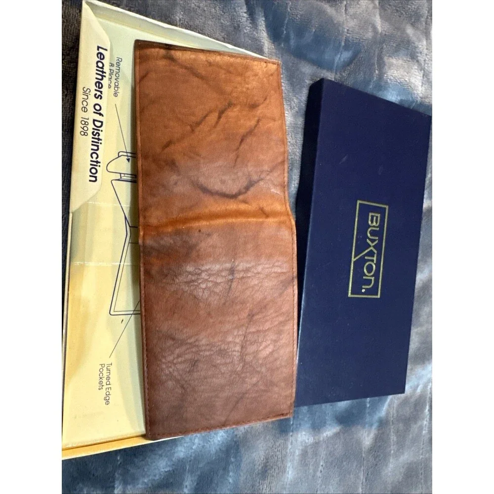 Vintage BUXTON Convertible Billfold w/Box & Inserts Top Grain Cowhide MIB/NOS